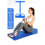 Telvesse 4 Lastik Body Trimmer Karın Kol Jimnastik Egzersiz Mekik Çekme Evde Spor Kondisyon Kürek Aleti Mavi
