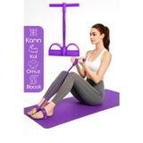 Telvesse 4 Lastik Body Trimmer Karın Kol Jimnastik Egzersiz Mekik Çekme Evde Spor Kondisyon Kürek Aleti Mor