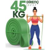 Telvesse 45KG Barfiks Lastiği Gym Resistance Band Antrenman Kas Geliştirme Bandı Yeşil (Ultra Sert)