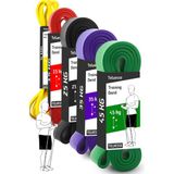 Telvesse 5-15-25-35-45 kg Direnç Bandı Seti Kas Geliştirme Lastiği Fitness Pilates Cross Training Bant 5 Boy - Renkli