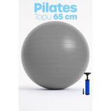 Telvesse 65 cm Pilates Topu ve Pompa Seti | 155-170 cm Boy İçin Uygun Dayanıklı Anti-Slip Gri