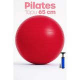 Telvesse 65 cm Pilates Topu ve Pompa Seti | 155-170 cm Boy İçin Uygun Dayanıklı Anti-Slip Kırmızı