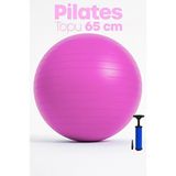 Telvesse 65 cm Pilates Topu ve Pompa Seti | 155-170 cm Boy İçin Uygun Dayanıklı Anti-Slip Pembe