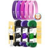 Telvesse 8li GİGA SET 25+35+45 KG + 5Li Pilates Direnç Bandı Barfiks Lastiği Loop Band Pembe Ton