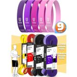 Telvesse 9lu TERA SET 5+15+25+35 KG + 5Li Pilates Direnç Bandı Barfiks Lastiği Loop Band Pembe Ton