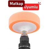 Telvesse Bondit Turuncu Oto Pasta Cila Parlatma Süngeri 150 mm Matkap Aparatı ile Yıkanabilir ve Yeniden Kullanılabilir