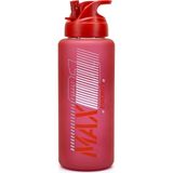 Telvesse Büyük Su Matarası Tritan Pipetli Su Şişesi Max Spor Matarası Suluğu Bpasız 1000 ml Kırmızı 0112 - 1 Adet