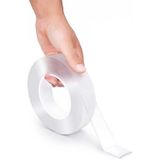Telvesse Çift Taraflı Yıkanabilir Süper Güçlü Nano Teknoloji Bant Şerit LED Tablo Priz Montaj Bandı 1 Metre