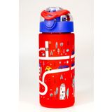 Telvesse Çocuk Su Matarası Tritan Pipetli Su Şişesi Geniş Ağız Yol Okul Suluğu BPAsız 500 mL Kırmızı T0108