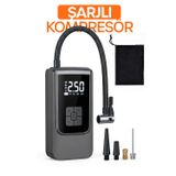 Telvesse Dijital Ekranlı Şarjlı Araç Hava Kompresörü LEDli Powerbank Lastik Top Yatak Şişirme Pompası 150psi