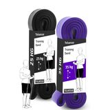 Telvesse Direnç Bandı Kas Geliştirme Lastiği Fitness Pilates Cross Training Bant Yoga Push Up Barfiks Bandı (25 + 35 KG (SİYAH + MOR))