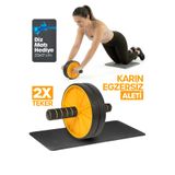 Telvesse Fitness Karın Egzersiz Aleti Ab Roller 2X Tekerlekli Mekik Evde Spor Kas Yapma Aleti S309