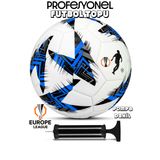Telvesse Futbol Topu Europe Ligi Pompalı Set Dayanıklı Sert Zemin Halı Saha Futbol Topu Mavi 100