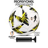 Telvesse Futbol Topu Europe Ligi Pompalı Set Dayanıklı Sert Zemin Halı Saha Futbol Topu Sarı 100