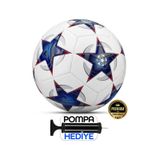 Telvesse Futbol Topu Şampiyonlar Ligi Pompalı Sert Zemin Halı Saha Futbol Topu No:5 Mavi 034 Mavi