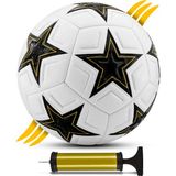 Telvesse Futbol Topu Şampiyonlar Ligi Pompalı Set Dayanıklı Sert Zemin Halı Saha Futbol Topu 341 Siyah