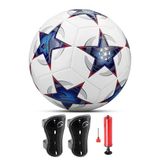 Telvesse Futbol Topu UEFA Şampiyonlar Ligi 5 Numara 3’lü Set Futbol Topu Tekmelik ve Pompa – Halı Çim Saha ve Sert Zemine Uygun Maç ve Antrenman Topu, UCL Training Mavi