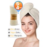 Telvesse Kalın Mikrofiber Saç Havlusu Plaj Deniz Havuz Bonesi Kurulama Banyo Saç Kurutma Baş Havlusu Krem