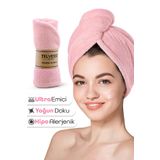 Telvesse Kalın Mikrofiber Saç Havlusu Plaj Deniz Havuz Bonesi Kurulama Banyo Saç Kurutma Baş Havlusu Pembe