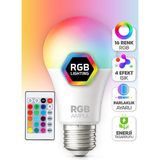 Telvesse Kumandalı Rgb Renkli LED Ampul 9W E27 Parlaklık | Renk Değiştiren Dimmerli LED Aydınlatma Lamba - 1 - 10 W