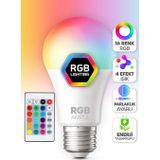 Telvesse Kumandalı RGB Renkli LED Ampul 9W E27 Parlaklık | Renk Değiştiren Dimmerli LED Aydınlatma Lamba
