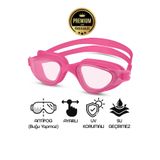 Telvesse Large Boy Pro Silikon Yetişkin Yüzücü Gözlüğü Buğu Yapmaz Ve Su Geçirmez Pembe