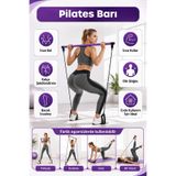 Telvesse Lastikli Pilates Squat Jimnastik Egzersiz Barı Direnç Bandı Studio Pilates Çubuğu Aleti Y109