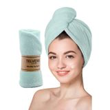 Telvesse Mikrofiber Saç Havlusu Plaj Deniz Havuz Bonesi Banyo Saç Kurutma Baş Havlusu Turkuaz