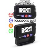 Telvesse Pomodoro Öğrenci Saati Kronometreli Alarmlı Takvimli Dijital Ders Çalışma Saati Masa Oto Saati