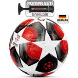 Telvesse PRO-Serisi Futbol Topu Şampiyonlar Ligi Lazer Kesim Pompa Dahil Halı Saha Maç Futbol Topu Red 520