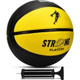 Telvesse Strong Basketbol Topu Pompalı Full Kauçuk Dayanıklı Deep Channel Kabartma No:7 B12 Sarı - 7 Numara