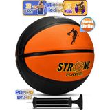 Telvesse Strong Basketbol Topu Pompalı Full Kauçuk Dayanıklı Deep Channel Kabartma No:7 B12 Turuncu - 7 Numara