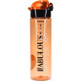 Telvesse Su Matarası Tritan Geniş Ağız Su Şişesi Fabulous Spor Matarası Suluğu Bpasız 630 ml Turuncu 0102 - 1 Adet