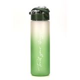 Telvesse Su Matarası Tritan Geniş Ağız Su Şişesi Gradient Type Spor Matarası Suluğu BPAsız 630 mL Yeşil 0111