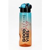 Telvesse Su Matarası Tritan Geniş Ağız Su Şişesi Grafiti Spor Matarası Suluğu BPAsız 800 mL Mavi 0104