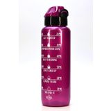 Telvesse Su Matarası Tritan Geniş Ağız Su Şişesi Motivasyon Spor Matarası Suluğu BPAsız 1000 mL Mor T0103