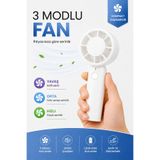 Telvesse Turbo 3 MOD Şarjlı El Fanı 3 Kademe Seyahat Masaüstü Vantilatör Taşınabilir Mini Fan Beyaz F130