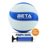 Telvesse Voleybol Topu Pompa Dahil Set Kauçuk Beta Dikişsiz Yekpare Üretim Beyaz-Mavi