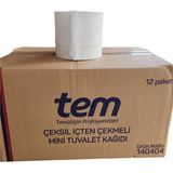 Tem Çeksil Içten Çekmeli Mini Tuvalet Kağıdı 1 Koli 12 Paket