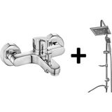 Tema Eca Spil Banyo Bataryası + Tema Rain Quadro Tepe Duş Seti