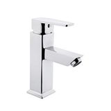 Tema Kare Slim Tek Gövde Sabit Lavabo Bataryası Musluk Krom Gümüş