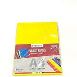 Temat 100'lü Paket Sarı PVC A4 Cilt Kapağı 210 x 297 mm Ölçülerinde