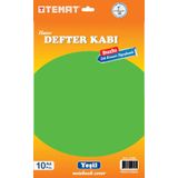 Temat 10'lu Yeşil Tek Kenarı Yapışkanlı Defter Kabı