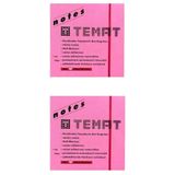 Temat 75 X 75 mm 2'li Fosforlu Pembe Postit - Yapışkanlı Kağıt