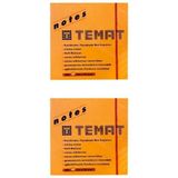 Temat 75 X 75 mm 2'li Fosforlu Turuncu Postit - Yapışkanlı Kağıt