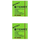 Temat 75 X 75 mm 2'li Fosforlu Yeşil Postit Yapışkanlı Kağıt