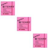 Temat 75 X 75 mm 3'lü Fosforlu Pembe Postit - Yapışkanlı Kağıt
