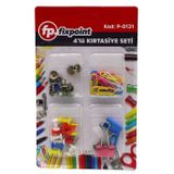 Temat Fixpoint Kırtasiye Seti Mantar Çivisi,Raptiye,Kıskaç,Ataş