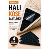 TEMBAY 4 Adet Halı Köşe Sabitleyici Kaydırmaz Yapışkanlı Halı Tutucu