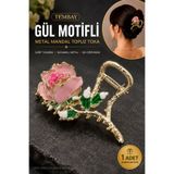 TEMBAY Gül Motifli Metal Mandal Toka Zarif Topuz Saç Tokası
